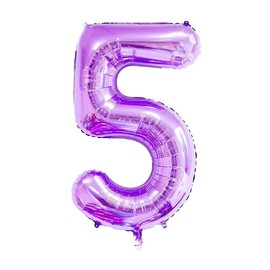 40-Inch Purple Number 5 Balloons Set, Butterfly Birthday Party Decorations, Butterfly Balloons foil, 5th Birthday Decorations for Girls, Butterfly Baby Shower Decorations. (Purple 5)