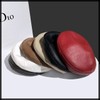 White Fang CZ336 Beret Leather Chain, Simple, Rock Hat, For