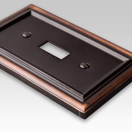 AMERELLE 94TTTVB Continental Triple Toggle Cast Metal Wallplate in Aged Bronze