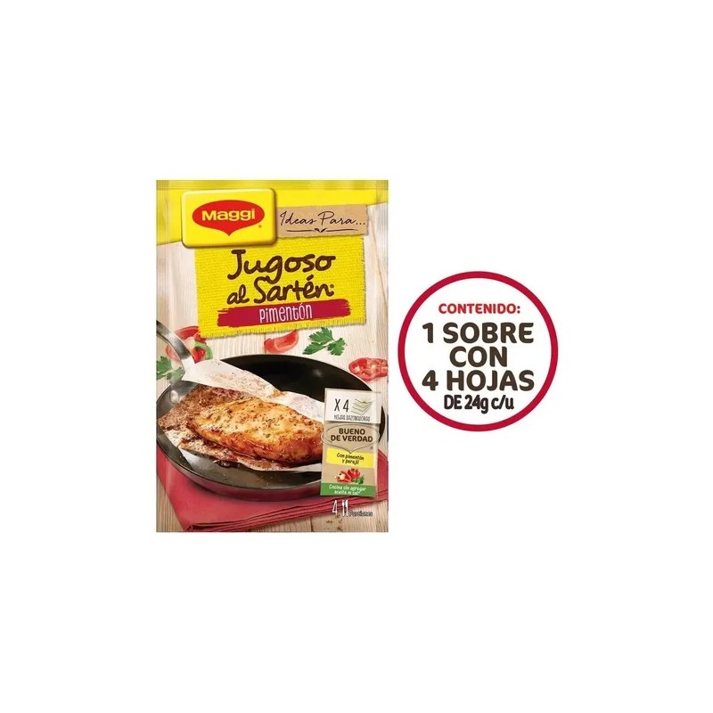 Hoja Sazonadora Maggi Jugoso Al Sartén Pimentón 23.4 G