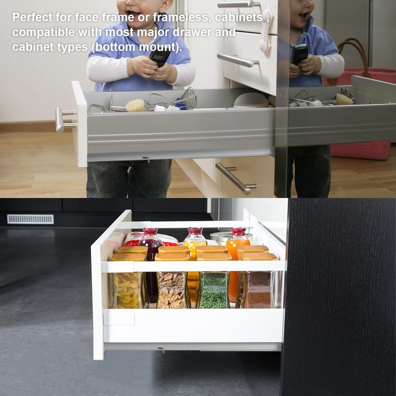 LONTAN 15 Inch Undermount Soft Close Drawer Slides 3D Locking
