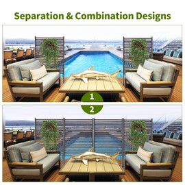 Ajikgn 3FT W x 5FT H Outdoor Privacy Screens, PE Galvanised Steel Pipes with UV & Rust Resistant Coating, Splicable Decoration Fence Privacy Screen, Brown