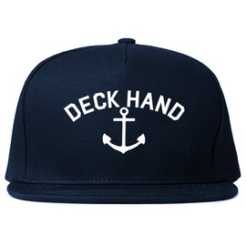 Sailing Deckhand Anchor Mens Snapback Hat Cap (US, Alpha, One Size, Navy Blue)