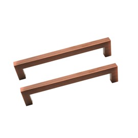 Aibeli 10 Pack Antique Copper Cabinet Handles 6.3 inch Hole Centers Stainless Steel Drawer Pulls Square Cabinet Pulls Cupboard Handles Dresser Pulls Kitchen Cabinet Hardware