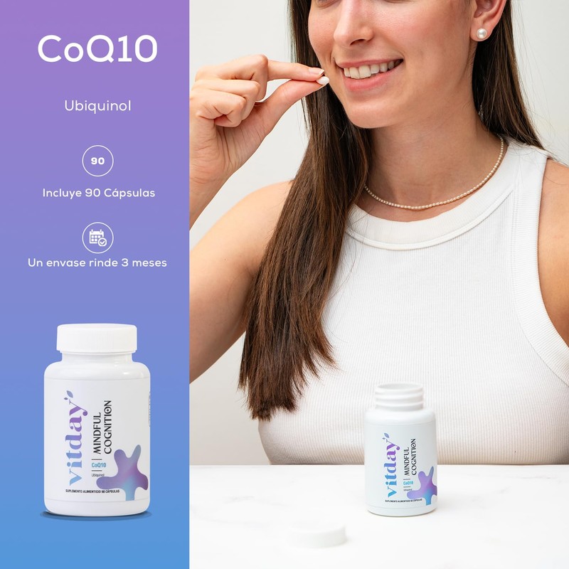 Vitday CoQ10 Ubiquinol con 90 cápsulas Coenzima Q10 30 mg