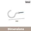 keypak White Metal Screw-in Cup Hooks Metal, 31mm Ceiling Hooks