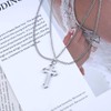 Erimberate Bohemian Layered Cross Pendant Necklace Hollow Cross Choker Necklace