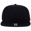 Otto Flat Visor Snapback Cap, Black and inner brim green