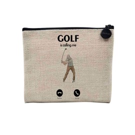 Tasche aus Leinen – Phone Call is Calling Me Sport Leisure Passion – Kosmetiktasche aus Leinen – Kulturbeutel – Geldbörse, golf, 15 x 10 cm, Kosmetiktasche