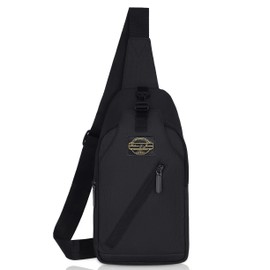 Hudson & James Sling Crossbody Bag for Men, Stylish Chest Shoulder Bag for Men & Women, Adjustable Strap for Commuting Travel Outdoor Activities (Black)