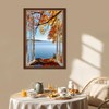 WOOHOOROO Fake Window Stickers Autumn Trees and Leaves Landscape Pattern