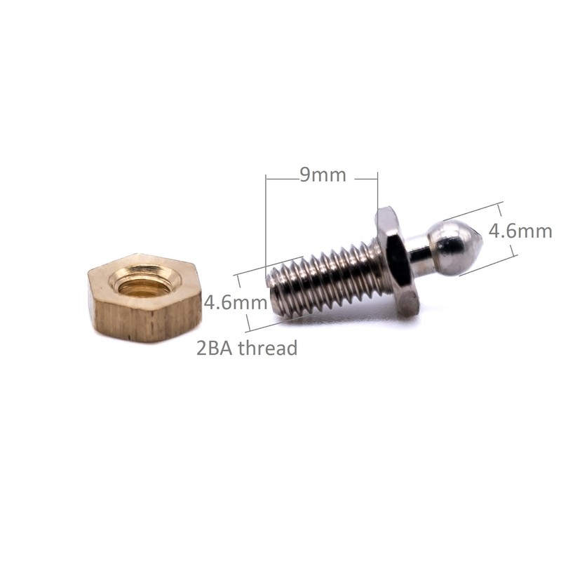 4 x Tenax fastener 2ba 9mm stud set (Made in