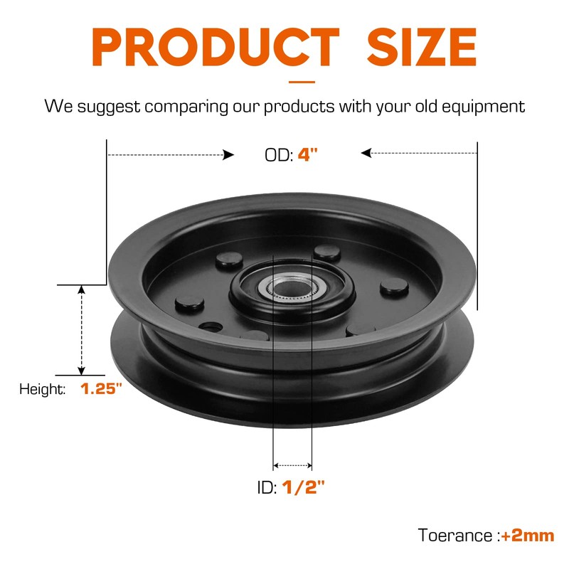 604219 Flat Idler Pulley Fit for Hustler Raptor 42" 52",