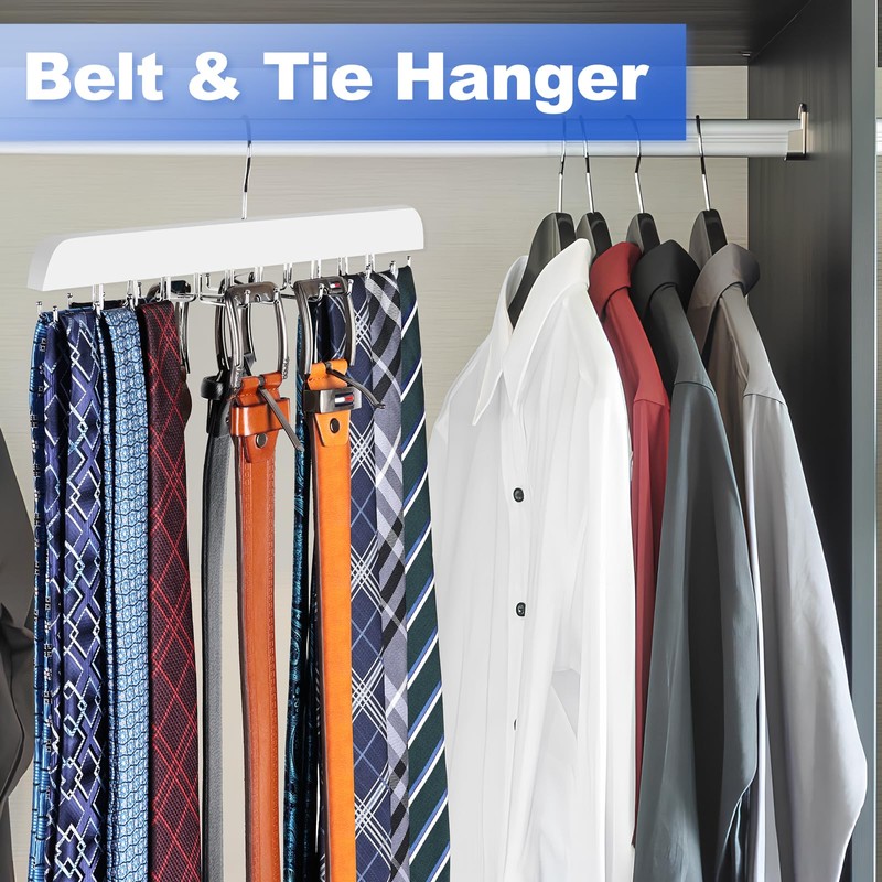 RESOVO Upgraded Tie Rack Hanger with 20 Foldable Metal Hooks,