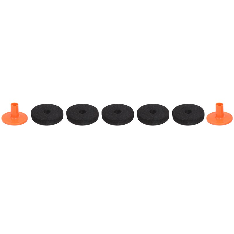 7Pcs Drum Felt Pad Kit Black Orange Red Wear Resistant