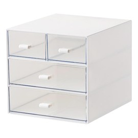 ENN LLC Desktop Storage Case 4 Drawer Storage Case Stationery Cosmetic (White)