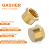 GASHER 1/2"NPT Brass Pipe Cap, NPT Female Thread Socket Pipe