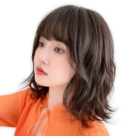 Bright Lara hf1235-CR Women's Wig, Bob, Medium, Natural, Full Wig, Bob Hair, Wig, Wavy