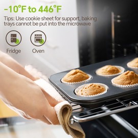 SiypWok Stainless Steel Muffin Pan, Food Grade Cupcake Pan-Grey 6 Cups 2 Pieces, Non-stick Coating Baking Mold for Making Cupcake,Egg bites,Tart,Bread-Heat Resistant Up to 446°F Dishwasher Safe