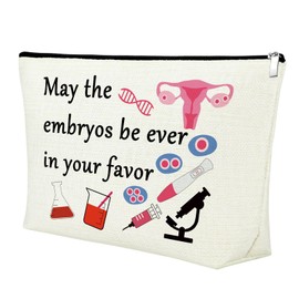 Mxrymvu IVF Transfer Day Gift Makeup Bag IVF Support Gift IVF Gifts for Women IVF IUI Cosmetic Bag Infertility Awareness Week Gift Encouragement Gifts for Women Friends Inspirational Gifts for Female