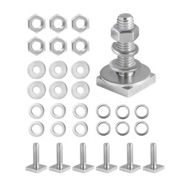 T Slot Bolts for Roof Rack Cross Bars, Platform, Cargo Basket, Stainless M6x35mm/M8x30mm, 3mm Thick, Square T Track Bolt Adapter to Secure Bike/Ski/Kayak Rack, Solar Panel, Awning