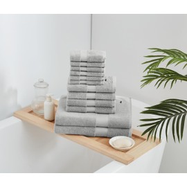 ROYAL VELVET Turkish Cotton Towels Grey Cotton 2-Piece 2 Pack Bath Towel, Solid Color Themed, for Men and Women, Oeko-TEX Certified Confidence