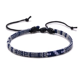 TRIPLE K&S Surfer Bracelet Men & Women • 100% Waterproof & Handmade • Pearl Bracelet Boho Fabric Bracelet • Hippie Summer Beach Jewellery, Wax cord, No Gemstone