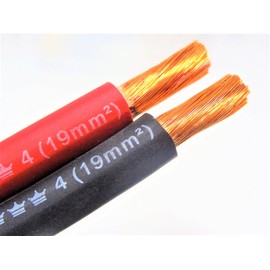 4 AWG EXCELENE WELDING CABLE BLACK OR RED MADE IN USA (75 FT, 50% RED / 50% BLACK)