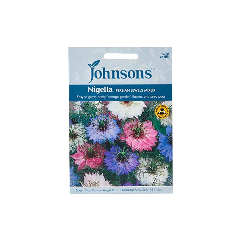 Johnsons 14275 Flower Seeds, Nigella Persian Jewels Mixed