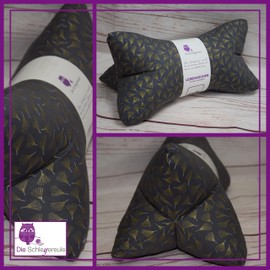 Leseknochen Nackenkissen (Ginko grau) bequem und waschbar! Handgestopft und genäht in Deutschland - Nutzbar als Nackenrolle Kissen Nackenrolle