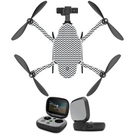 MightySkins Skin Compatible With GoPro Karma Drone headphones wrap cover sticker skins Gray Chevron