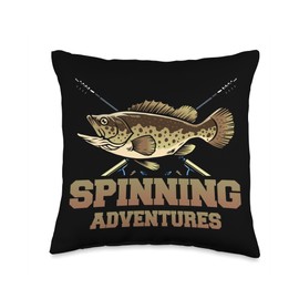 Angler, Fischer, Angel Fish Fish Outifts And Gifts Angel, Angler Fisherman Outfit Bass Fishing Throw Pillow, 16x16, Multicolor