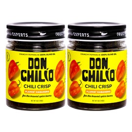 Don Chilio Hot Habanero Mexican Chile Crisp, 5 oz., 2 Pack – Crunchy Sliced Habanero Fried Chili Peppers in Hot Seasoned 100% Olive Oil – Keto-Friendly, Vegan, Gluten Free