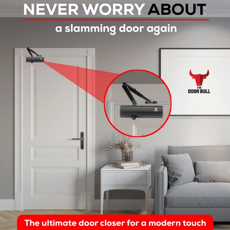 Commercial/Residential Grade Door Closer – Aluminum Heavy Duty 3 Spring