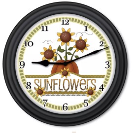 Unbranded Sunflower Wall Clock - Primitive Country Home Decor Kitchen Cottage - GREAT GIFT
