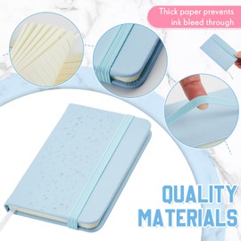 Qeeenar Hardcover Leather Pocket Notebook 4 x 2.5 Inch Small Notebook 50 Sheets Hardcover Mini Notepad Tiny Lined Journal Notebook for Office Home School Writing Supplies(Pink, Blue, Green, 10 Pcs)