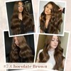 MioYio Microlink Hair Extensions Human Hair Chocolate Brown 50g/70s/Pack 14inch