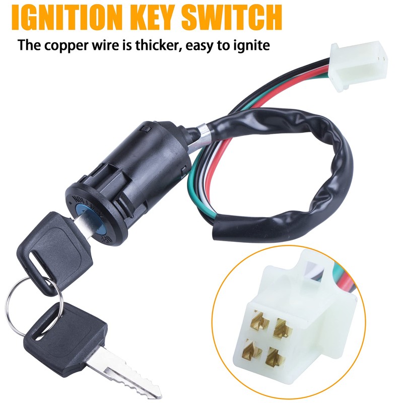 MWMNUN Ignition Key Switch 2pcs 4-Wire 4-pin and A7TC Spark