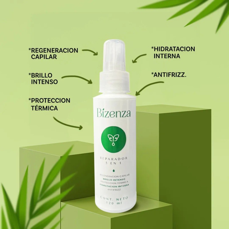 Reparador 5 En 1 Bizenza 120ml Regeneración Y Brillo