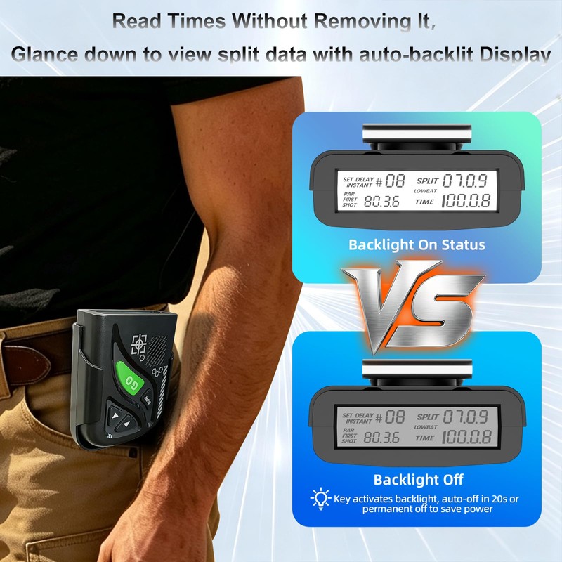 Shot Timer for Shooting Competition, 0.01s Precision Training Green