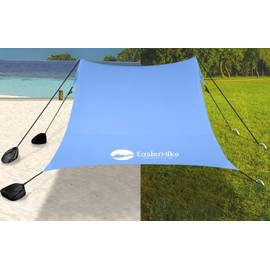 easierhike Beach Canopy Windproof Design, Sun Shelter UPF50+ Portable Family Tent with 6 Sandbags Anchors 8x8 FT 2 Pole Pop Up Outdoor Shelter for Beach, Camping, Fishing, Backyard