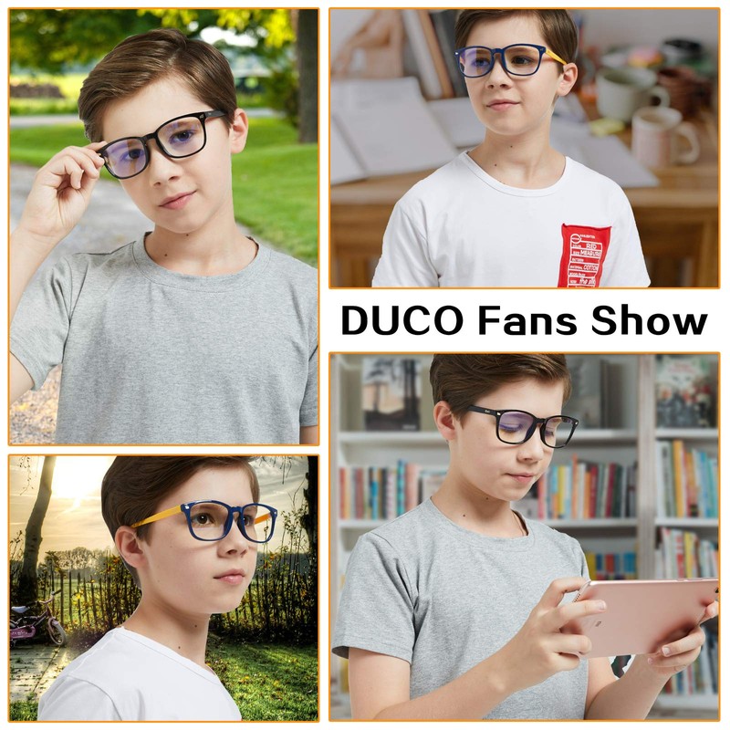 DUCO Kids Blue Light Glasses Girls Boys Computer Gaming Eyeglasses