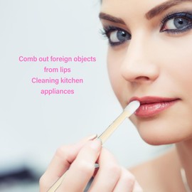 Lip Brush for Lipstick, 100pcs Disposable Bamboo Handle Lip Brush Portable Lip Gloss Wands, Applicator Makeup Tool for Lip Gloss, Lipstick, Easy to Use