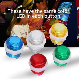 Zerodis Pack of 5 5V 24 mm Jumbo Buttons with Micro Switch LED Illuminated Push Button Self-Resetting Push Button with Micro Switch