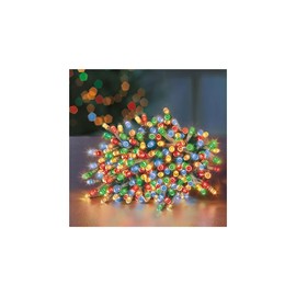 Premier Decorations 200 LED Multi Action supabrights Multi Coloured with Clear Cable