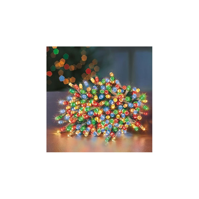 Premier Decorations 200 LED Multi Action supabrights Multi Coloured with