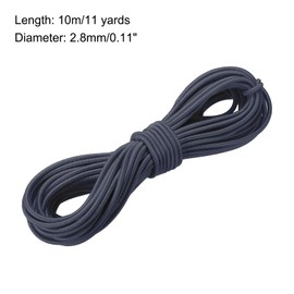 Rebower Elastic Cord Stretch String Heavy Rope 2.8mm 11 Yards Long Rubber Rope [for Sewing, Camping, DIY Craft, Bead Necklaces Making, Outdoor] - Dark Grey
