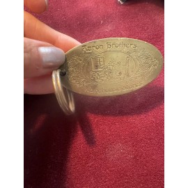 VTG 1970s Aaron Brothers Warehouse Stores Keychain Brass Heavy 27 Grams
