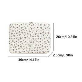 Puffy Laptop Sleeve 13-15.6 Inch Cute Quilted Laptop Protective Case Floral Laptop Sleeve Padded Laptop Bag for MacBook, Black, 13 inch