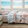 LEAONME Coastal Quilt Set Full/Queen Size - Lightweight Microfiber Reversible